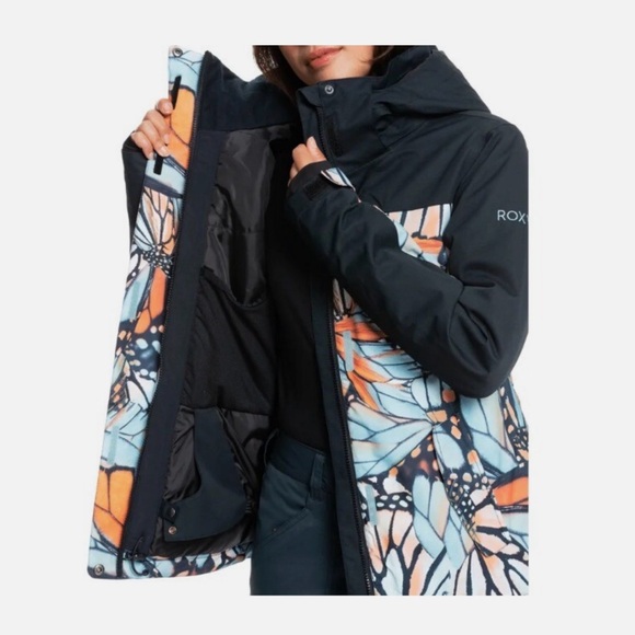 Roxy Women's Abstract Blue and Orange Ski Jacket - Picture 5 of 13